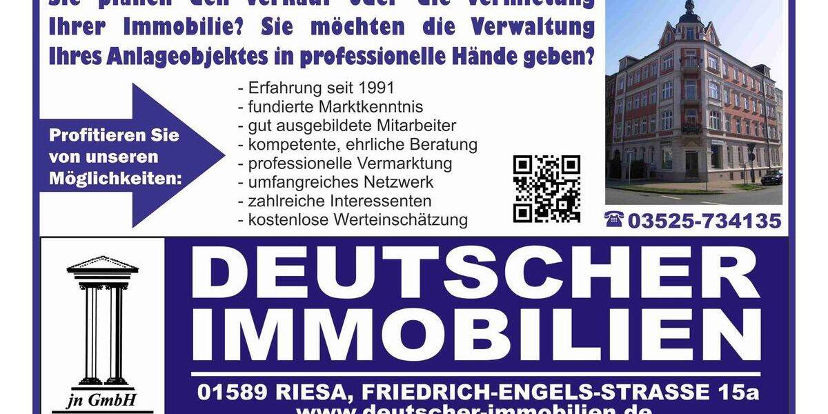 Etagenwohnung Strehla - 2 Zimmer, 49 m&sup2;, 271&euro; | Angebot:20216498