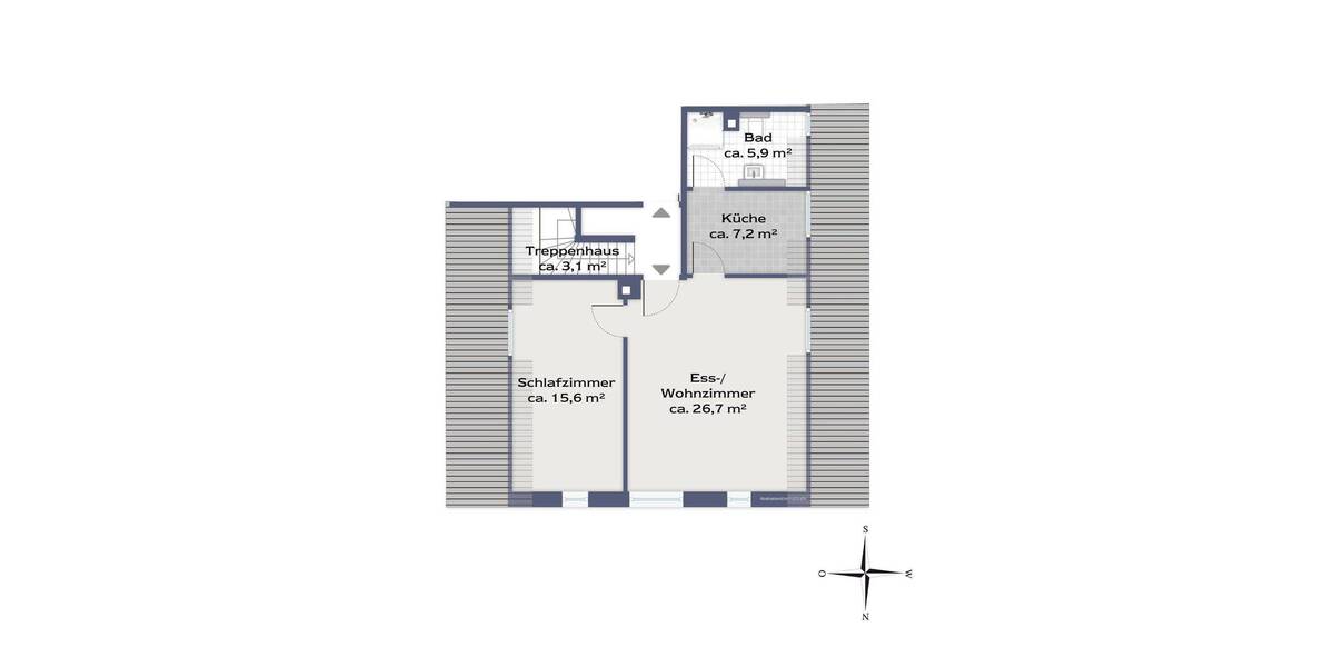 Etagenwohnung Meersburg - 2 Zimmer, 55 m&sup2;, 890&euro; | Angebot:26393276