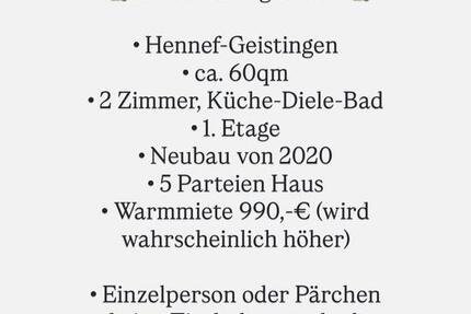 Wohnung in Hennef-Geistingen 2 zimmer