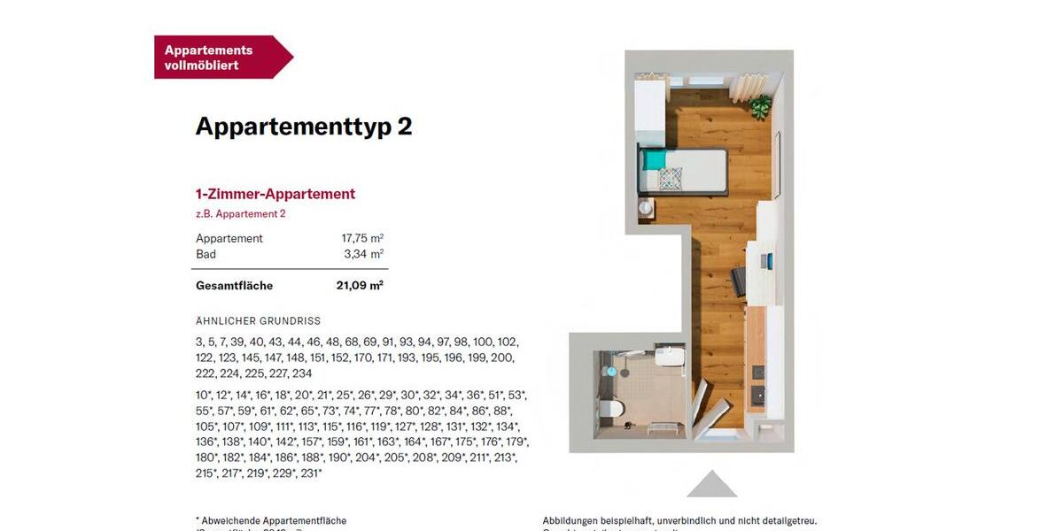 Erdgeschoßwohnung Deggendorf - 1 Zimmer, 20 m&sup2;, 350&euro; | Angebot:23590232