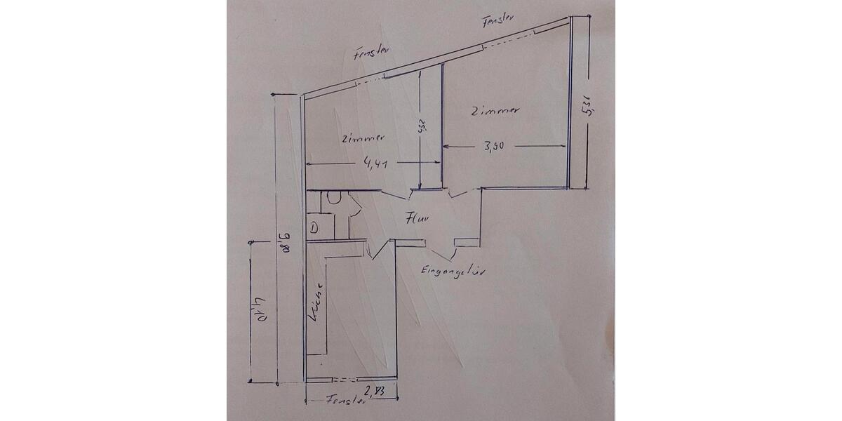 Gera 2-Raum-Wohnung 50m² zu vermieten 2 zimmer