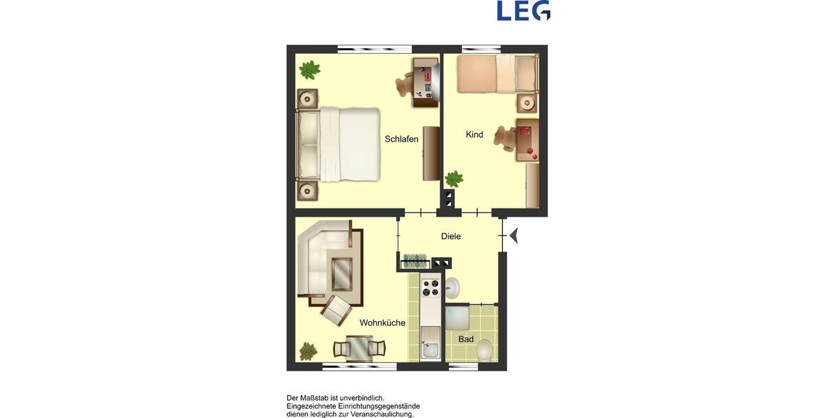 Etagenwohnung Duisburg Duisburg-Mitte - 2 Zimmer, 51 m&sup2;, 519&euro; | Angebot:26646853