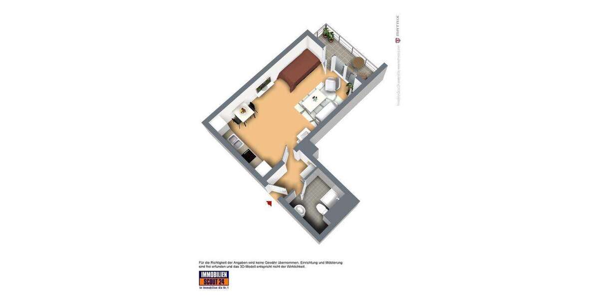 Etagenwohnung Rösrath - 1 Zimmer, 33 m&sup2;, 595&euro; | Angebot:25744986