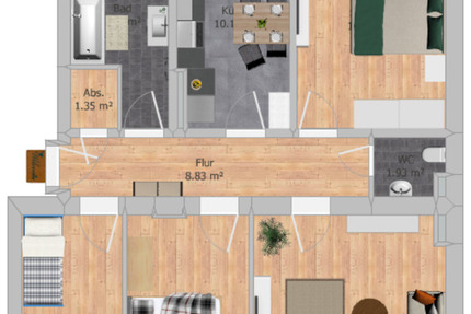 4-Raum-Wohnung | renoviert | Balkon & Gäste-WC | nahe Altstadt 4 zimmer