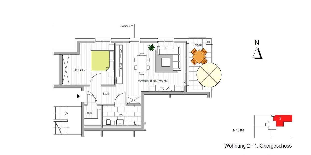 Etagenwohnung Donzdorf - 2 Zimmer, 64 m&sup2;, 557&euro; | Angebot:27145439