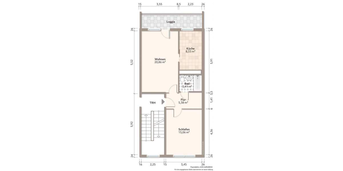 Etagenwohnung Bautzen - 2 Zimmer, 54 m&sup2;, 329&euro; | Angebot:25748704