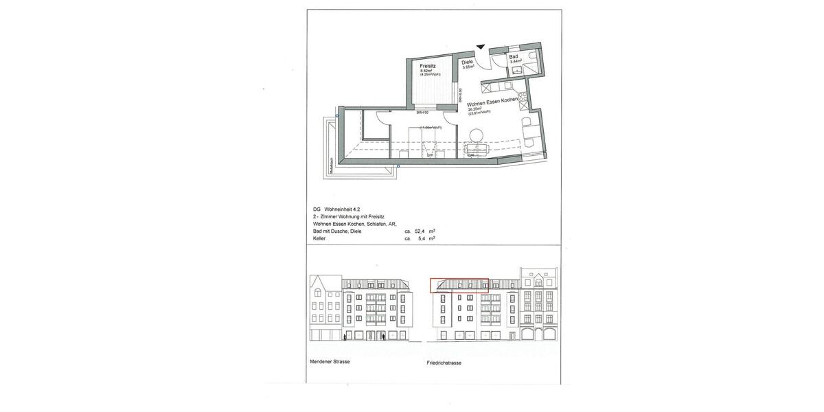 Dachgeschoßwohnung Garding - 2 Zimmer, 744&euro; | Angebot:21750374