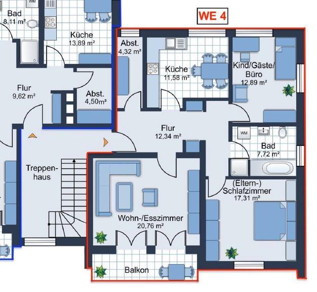 Etagenwohnung Haselünne - 3 Zimmer, 84 m&sup2;, 730&euro; | Angebot:25145714
