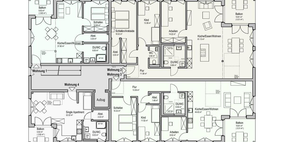 Etagenwohnung Satteldorf - 4 Zimmer, 106 m&sup2;, 1.300&euro; | Angebot:26019202