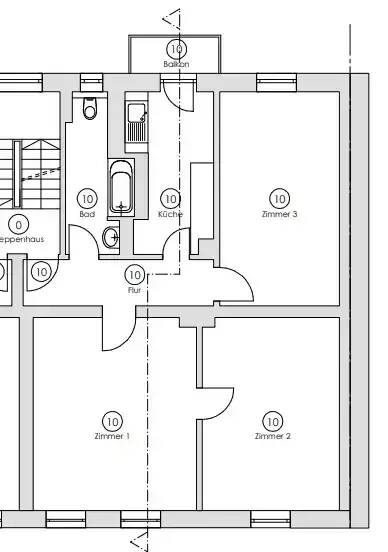 Etagenwohnung Fürth Südstadt - 3 Zimmer, 78 m&sup2;, 936&euro; | Angebot:24710604
