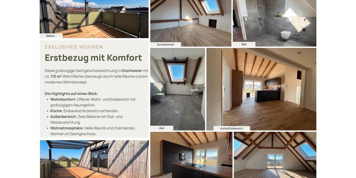 Dachgeschoßwohnung Kippenheim - 2.5 Zimmer, 110 m&sup2;, 1.210&euro; | Angebot:26514910