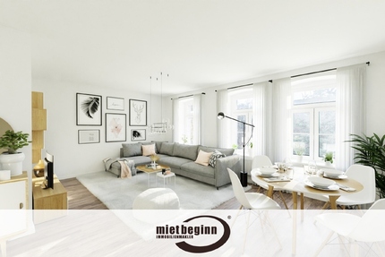 EINBAUKÜCHE – VINYL-DESIGNBELAG – WANNENBAD HANDTUCHHEIZKÖRPER & WASCHMASCHINENSTELLPLATZ