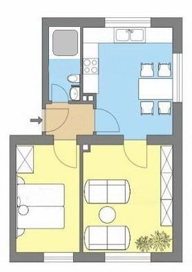 Erdgeschoßwohnung Kaiserslautern Engelshof - 2 Zimmer, 43 m&sup2;, 405&euro; | Angebot:25031822