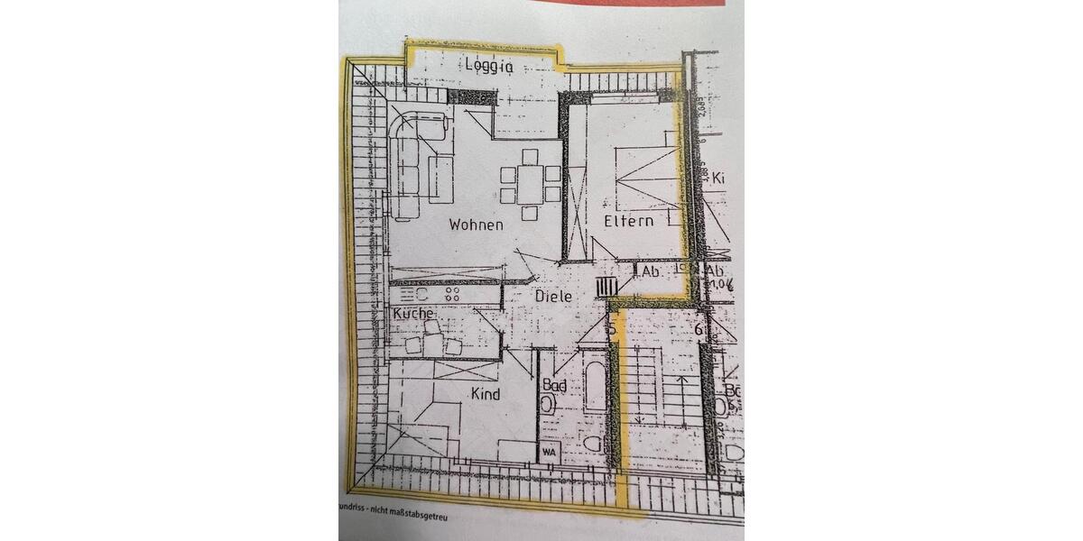 Dachgeschoßwohnung Nienburg (Weser) - 3 Zimmer, 76 m&sup2;, 684&euro; | Angebot:26457998
