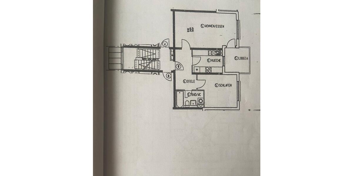 Etagenwohnung Weinheim - 2 Zimmer, 59 m&sup2;, 1.000&euro; | Angebot:25943006