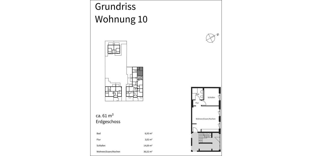 Etagenwohnung Offenbach am Main Bieberer Berg - 2 Zimmer, 61 m&sup2;, 975&euro; | Angebot:22649283