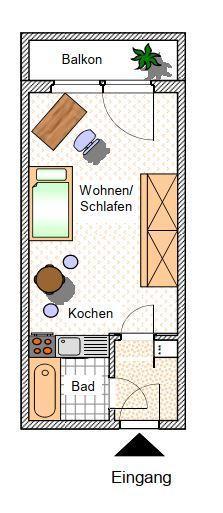 Etagenwohnung Bad Elster - 1 Zimmer, 29 m&sup2;, 190&euro; | Angebot:26534423