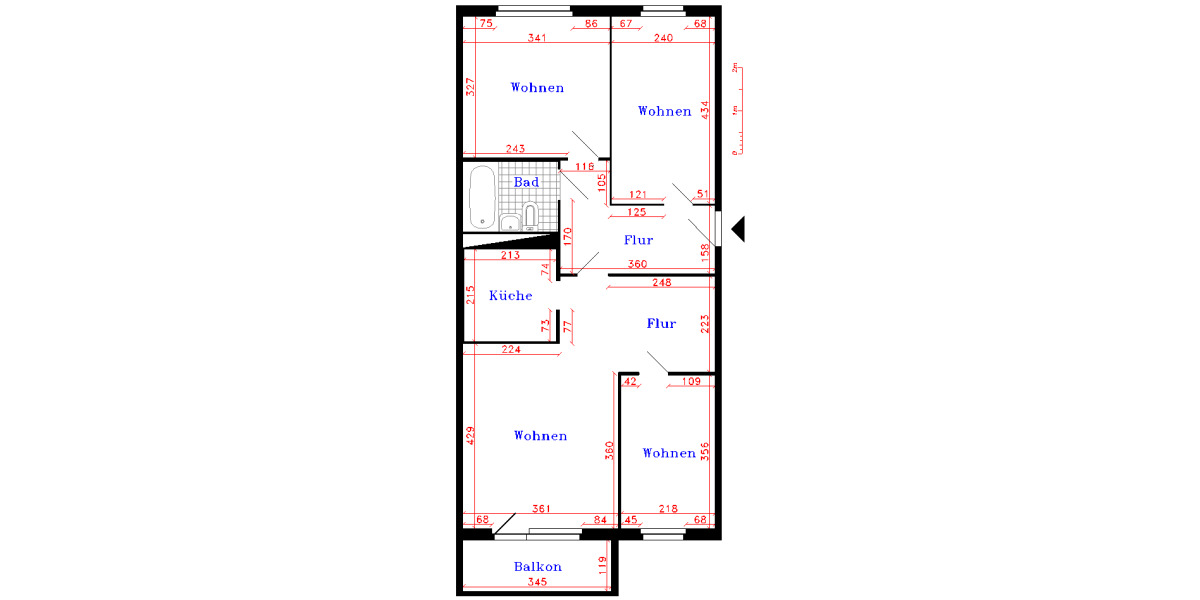 Etagenwohnung Saalfeld (Saale) - 4 Zimmer, 69 m&sup2;, 369&euro; | Angebot:26234097