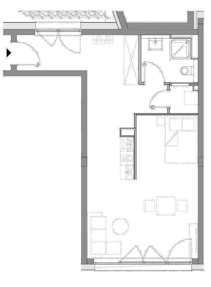 Großzügige, möblierte 1-Zimmer-Wohnung zum Erstbezug!