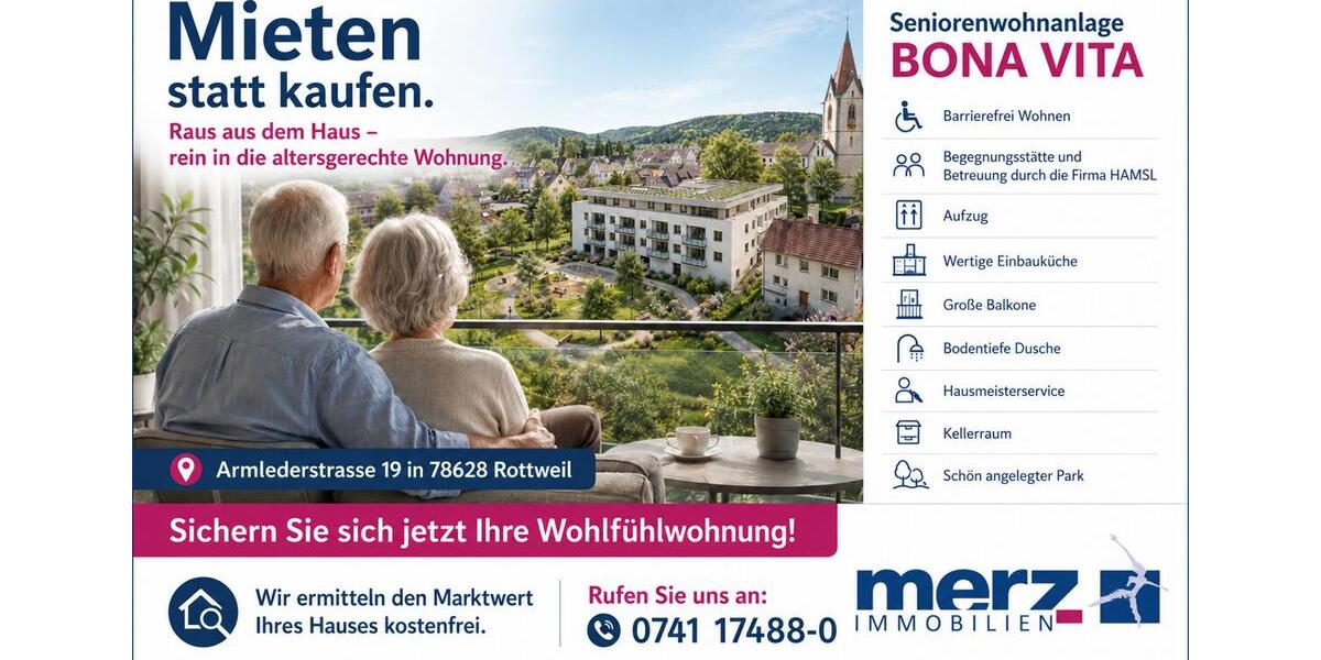 Etagenwohnung Rottweil - 2.5 Zimmer, 68 m&sup2;, 930&euro; | Angebot:26545762
