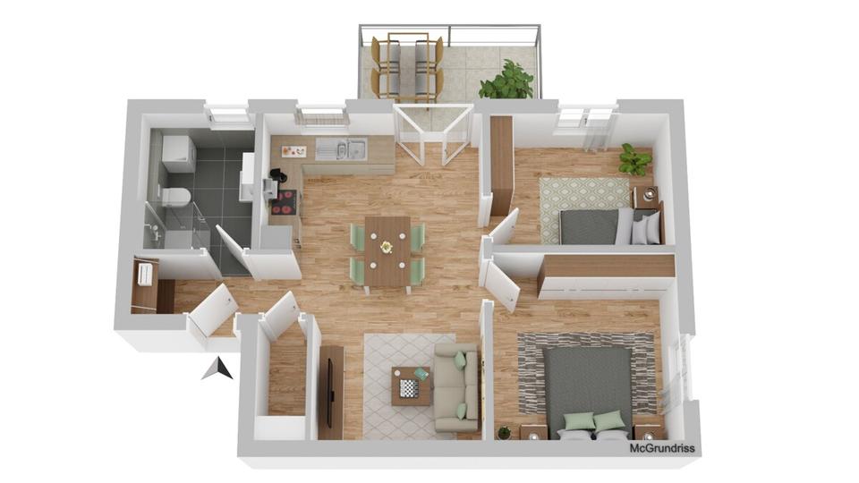 Etagenwohnung Pförring - 3 Zimmer, 69 m&sup2;, 890&euro; | Angebot:26689982