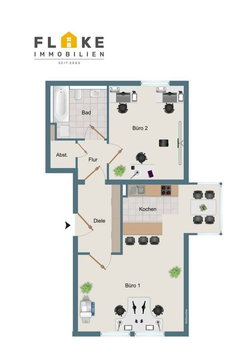 Helle, Büro-Praxiseinheit in der Recklinghäuser-Innenstadt im Krimviertel! 2 zimmer