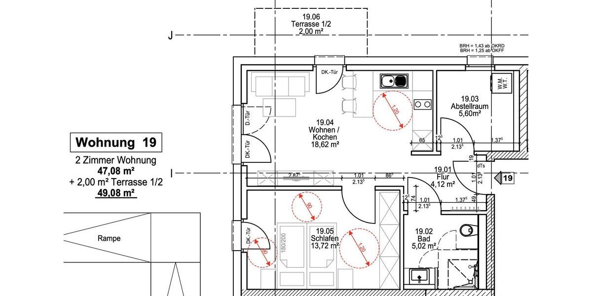 Etagenwohnung Wiesbaden Dotzheim - 2 Zimmer, 49 m&sup2;, 1.007&euro; | Angebot:26458609
