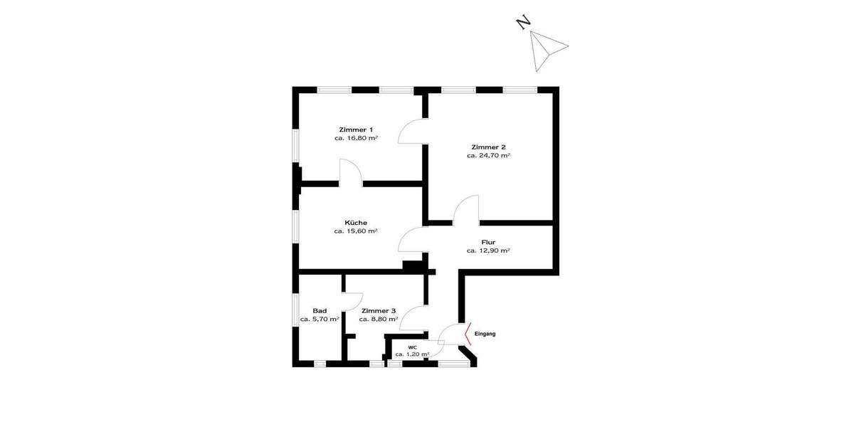 Etagenwohnung Buseck Großen-Buseck - 2 Zimmer, 86 m&sup2;, 770&euro; | Angebot:24910965