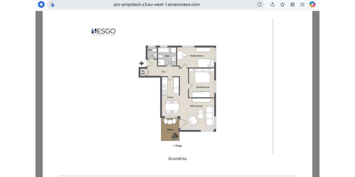 Etagenwohnung Blankenfelde-Mahlow Mahlow - 3 Zimmer, 83 m&sup2;, 1.380&euro; | Angebot:26552248