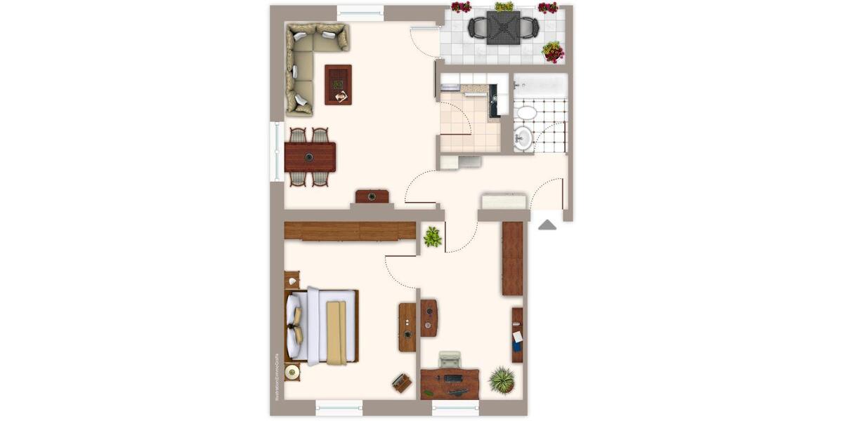 Erdgeschoßwohnung Mönchengladbach Süd - 3 Zimmer, 52 m&sup2;, 519&euro; | Angebot:24604188