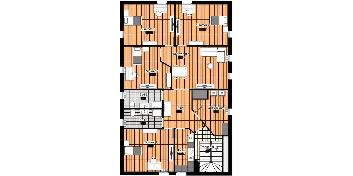Wohnen auf Zeit Kassel Niederzwehren - 4 Zimmer, 111 m&sup2;, 439&euro; | Angebot:26551251
