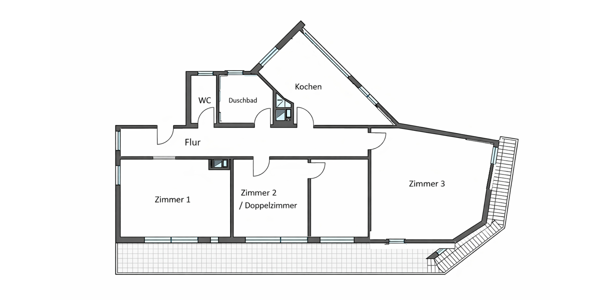 STUDENTEN-Wohngemeinschaft - 1 Zimmer in der Frauenstraße Ulm-Mitte - Frauenstraße Parkseite- - Dachgeschoßwohnung Ulm Oststadt | Angebot:26737725