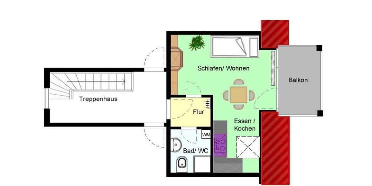 Dachgeschoßwohnung Pfullendorf - 1 Zimmer, 32 m&sup2;, 625&euro; | Angebot:25718986