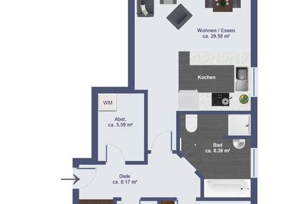 Erdgeschosswohnung mit Terrasse und 2 KFZ-Stellplätzen 3 zimmer