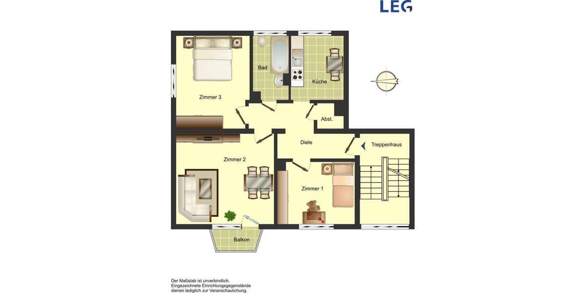 Etagenwohnung Bergkamen Rünthe - 3.5 Zimmer, 63 m&sup2;, 479&euro; | Angebot:27250773