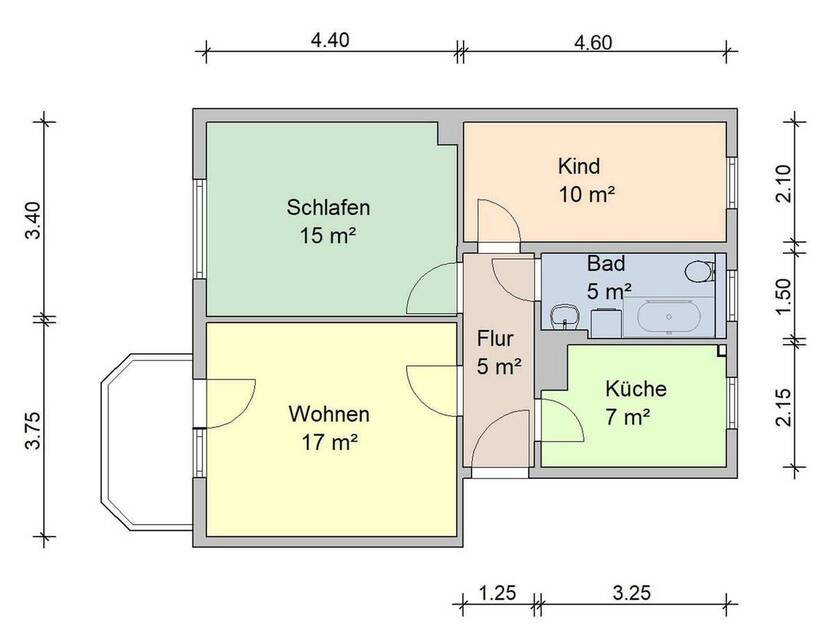 Wohnen in toll sanierter 3-Raum-Wohnung 3 zimmer