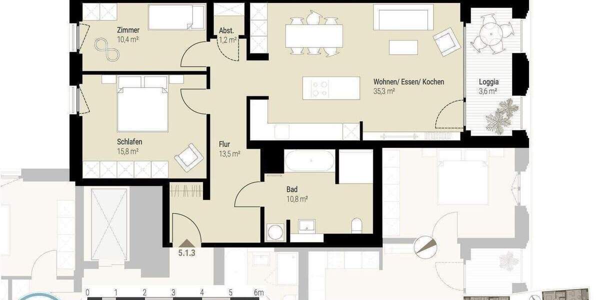 Etagenwohnung Dresden Innere Altstadt - 3 Zimmer, 90 m&sup2;, 1.586&euro; | Angebot:26595102