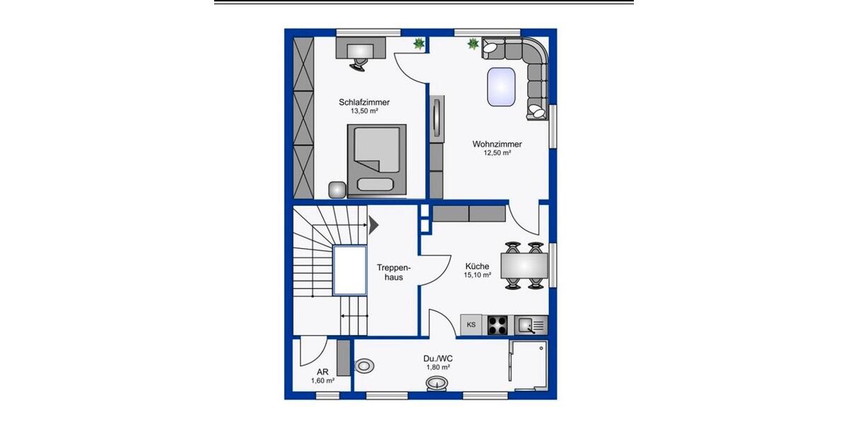 Etagenwohnung Krauthausen - 2 Zimmer, 48 m&sup2;, 500&euro; | Angebot:26283601