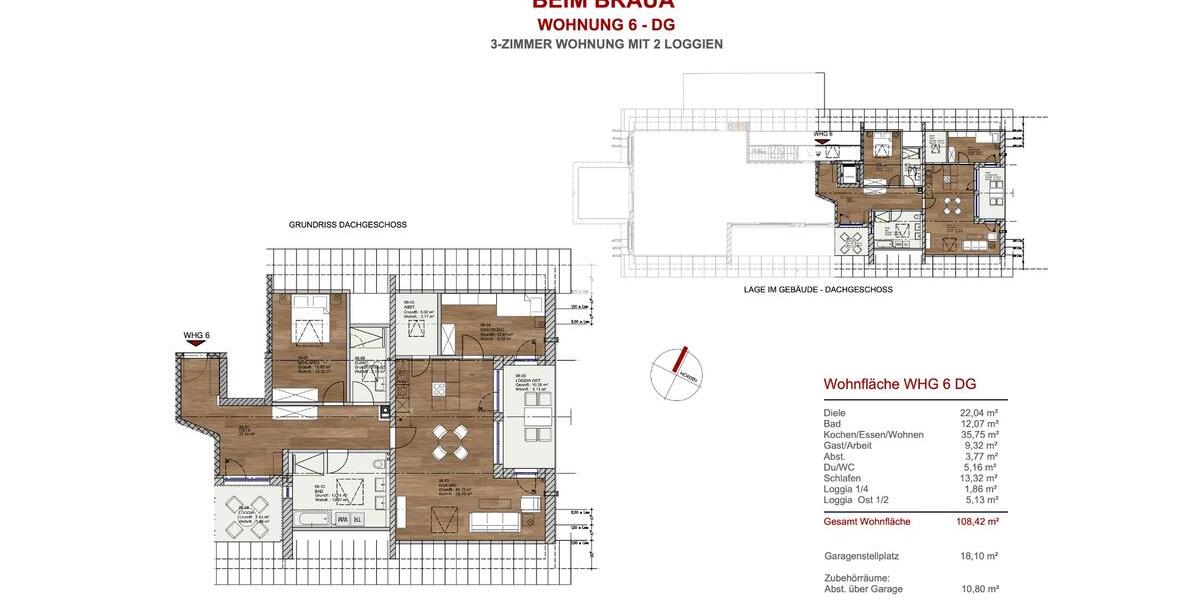 Dachgeschoßwohnung Sontheim - 3 Zimmer, 108 m&sup2;, 1.410&euro; | Angebot:26705050