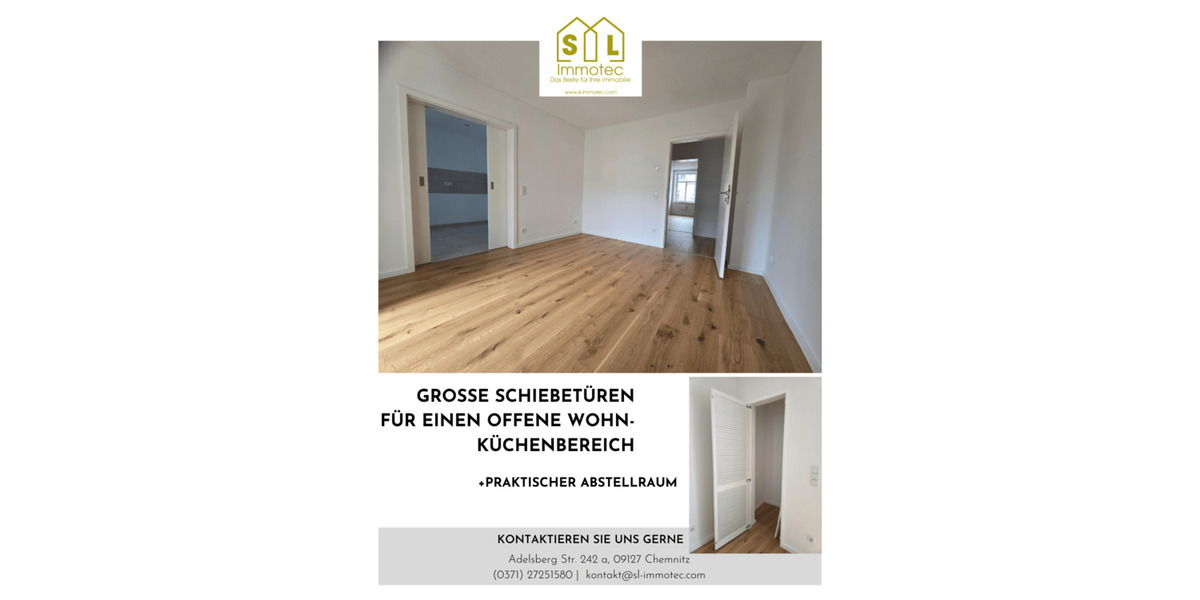 Etagenwohnung Chemnitz Sonnenberg - 4 Zimmer, 93 m&sup2;, 666&euro; | Angebot:26820091