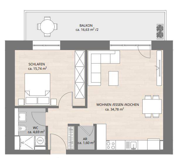 Etagenwohnung Fürth Innenstadt - 2 Zimmer, 65 m&sup2;, 1.319&euro; | Angebot:25734909