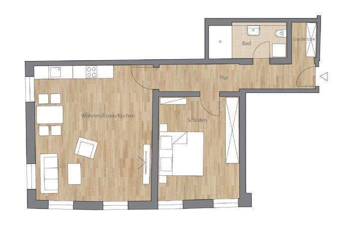 Etagenwohnung Nördlingen - 2 Zimmer, 66 m&sup2;, 792&euro; | Angebot:24967355