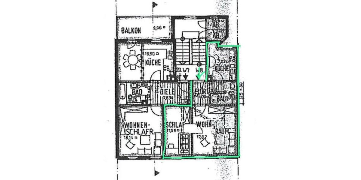 Dachgeschoßwohnung Gera Debschwitz - 2 Zimmer, 44 m&sup2;, 285&euro; | Angebot:26442704