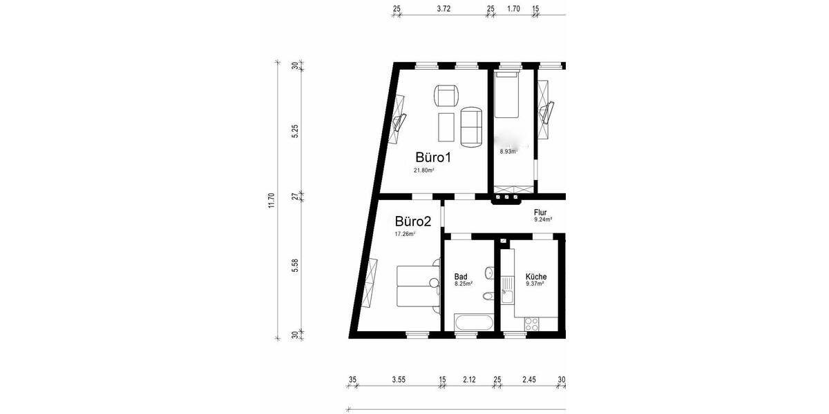 Gewerbeobjekt Lützen - 1 Zimmer, 21 m&sup2;, 500&euro; | Angebot:26229741