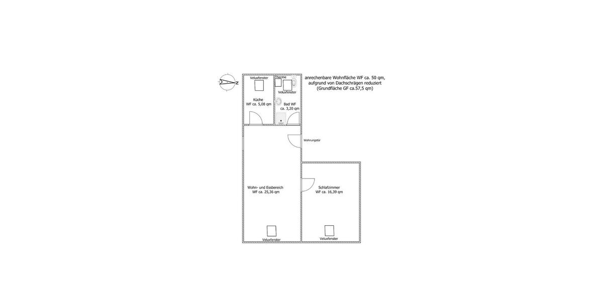 Etagenwohnung Steinhöfel - 2 Zimmer, 50 m&sup2;, 435&euro; | Angebot:26634880