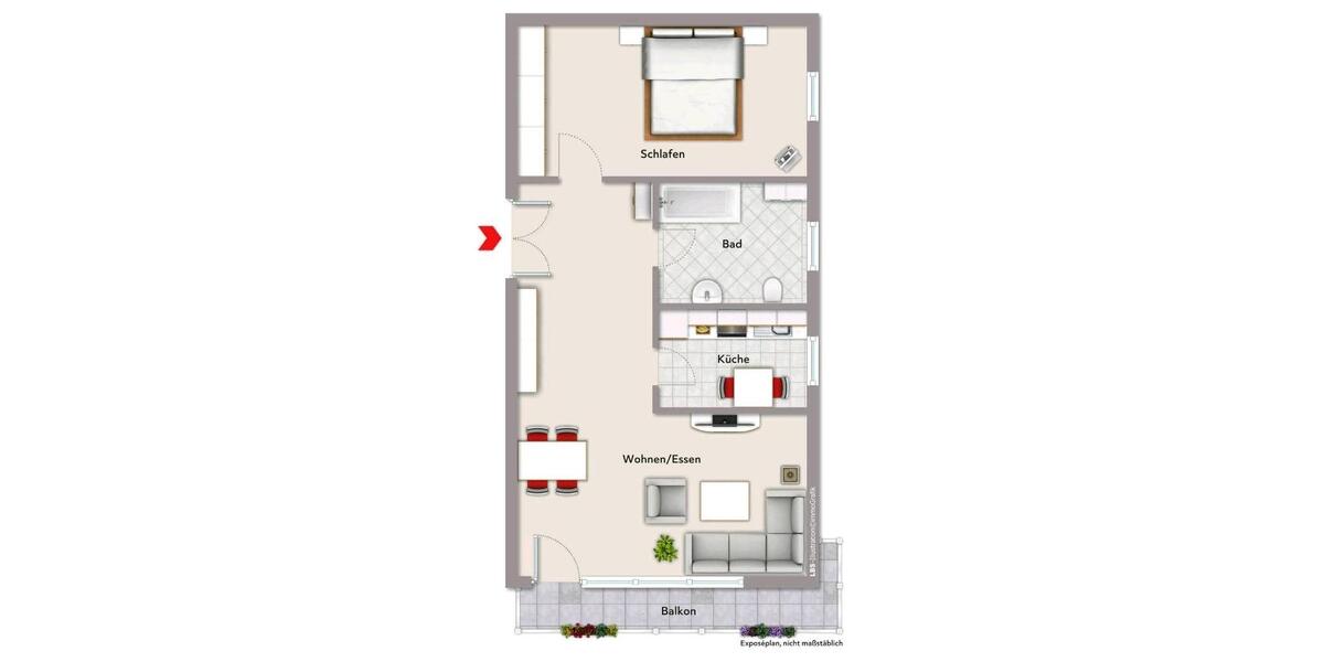 Erdgeschoßwohnung Bad Brückenau - 2 Zimmer, 66 m&sup2;, 530&euro; | Angebot:26570525