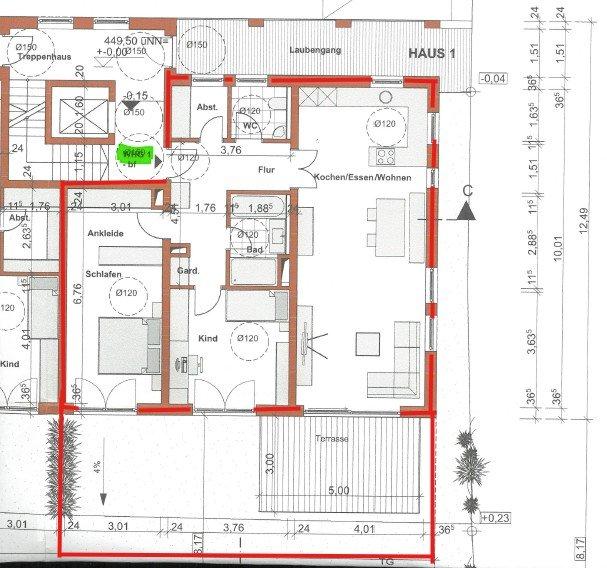 Erdgeschoßwohnung Aislingen - 3 Zimmer, 102 m&sup2;, 920&euro; | Angebot:26677262