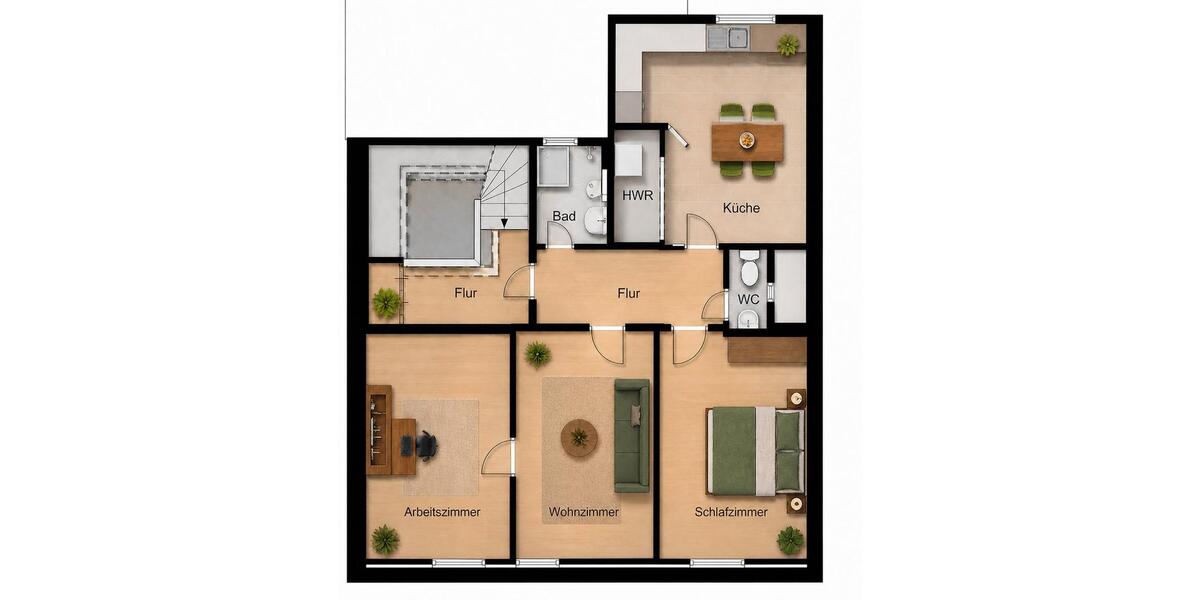 Dachgeschoßwohnung Duisburg Duisburg-Mitte - 3 Zimmer, 62 m&sup2;, 600&euro; | Angebot:26551092