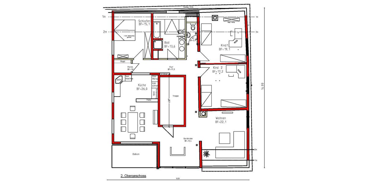 Etagenwohnung Hüfingen - 4 Zimmer, 130 m&sup2;, 725&euro; | Angebot:26044552
