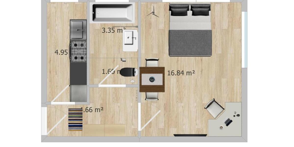 Erdgeschoßwohnung Geislingen an der Steige - 1 Zimmer, 36 m&sup2;, 560&euro; | Angebot:25400812